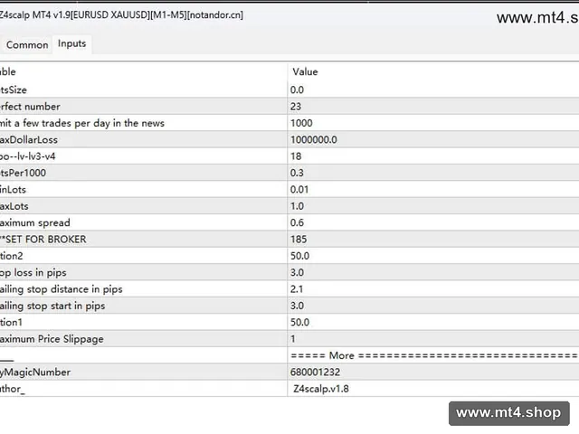 Z4scalp MT4 v1.9[EURUSD XAUUSD][M1-M5]