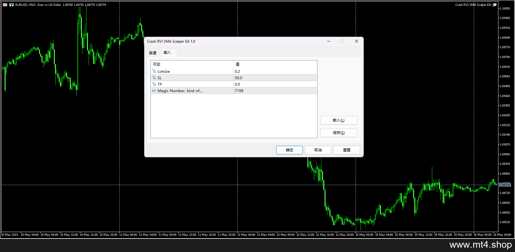 Crash RVI SMA Scalper EA