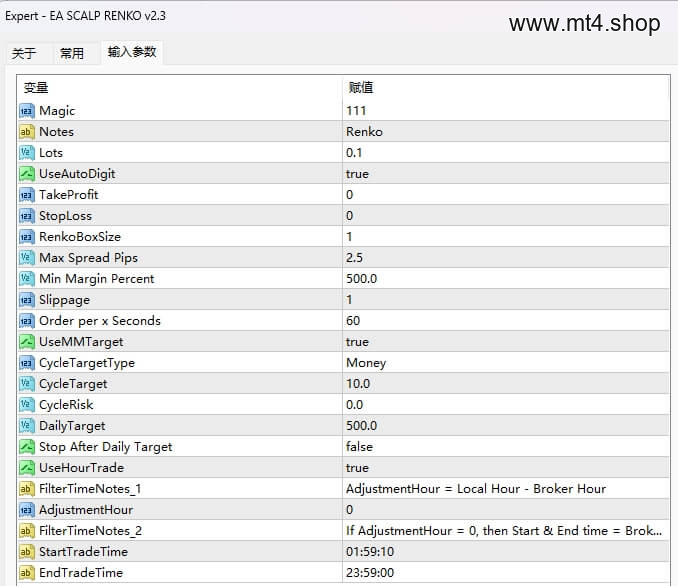 EA SCALP RENKO v2.3