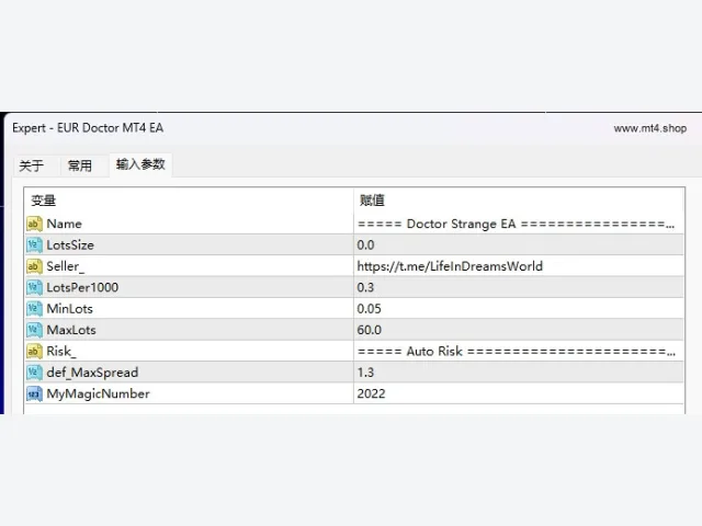 EUR Doctor MT4 EA 图片 2