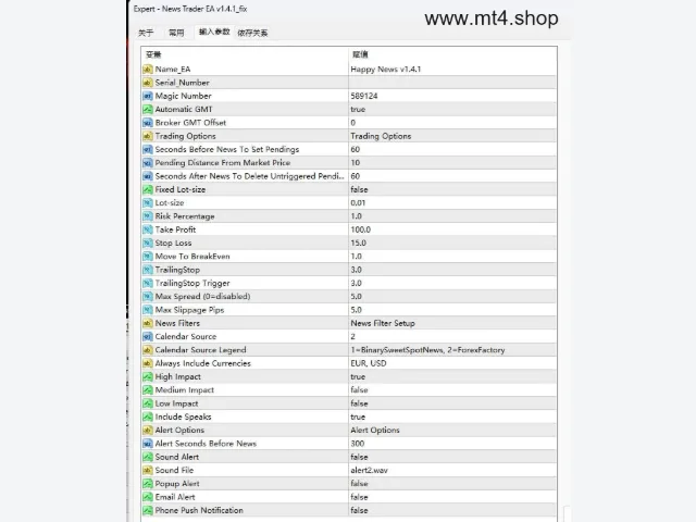 News Trader EA v1.4.1_fix 图片 2