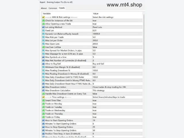 Evening Scalper Pro MT4 V2.29 Fix 图片 4
