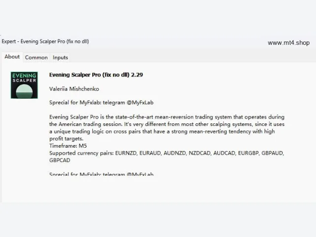 Evening Scalper Pro MT4 V2.29 Fix 图片 5