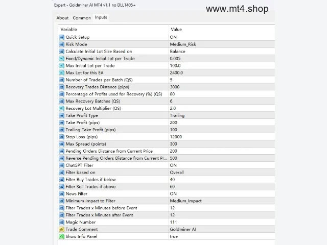 Goldminer AI MT4 v1.1 no DLL1405+ 图片 2