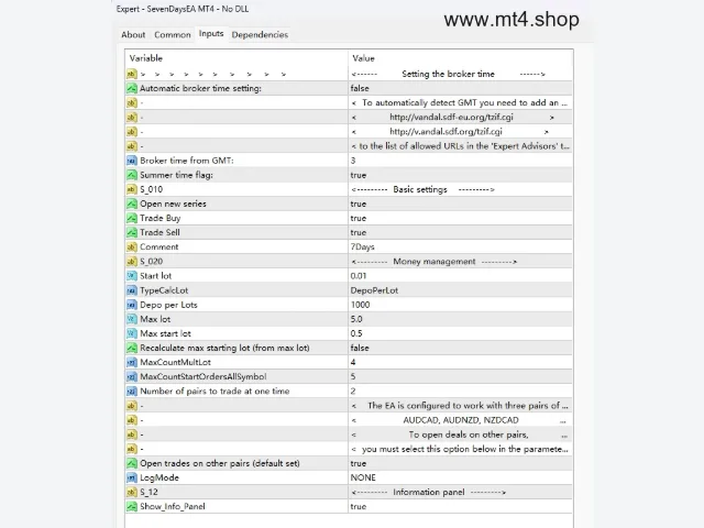 SevenDaysEA MT4 – No DLL 图片 2