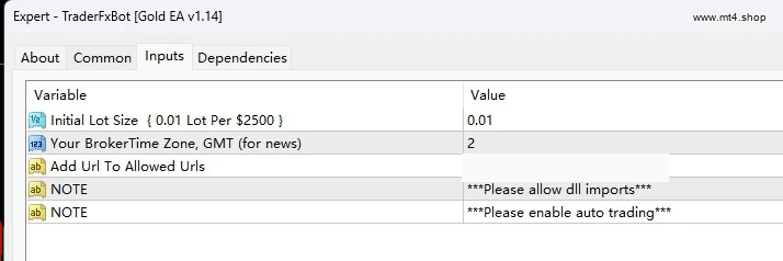 TraderFxBot [Gold EA v1.14]