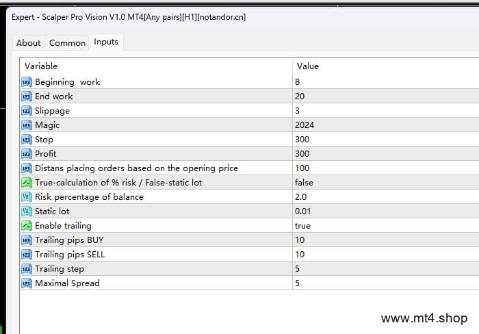 Scalper Pro Vision V1.0 MT4[Any pairs][H1]