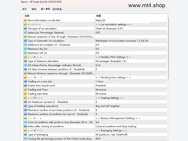 VR Smart Grid EA V25.033 MT4 图片 3