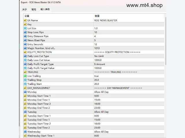 ROE News Blaster EA V1.0 MT4 图片 3