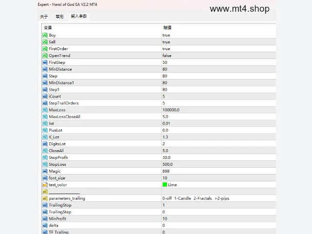 Hand of God EA V2.2 MT4 图片 3