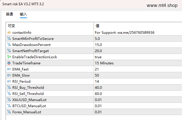 Smart risk EA V3.2 MT5